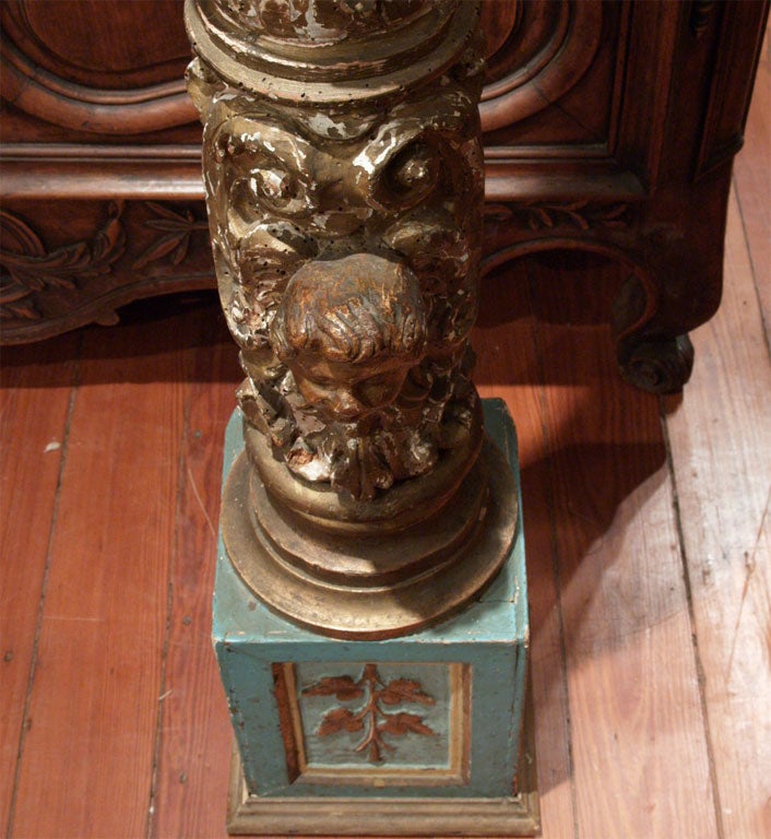 18th Century and Earlier PAIR OF 17TH C SALOME COLUMNS ON PLINTHS For Sale