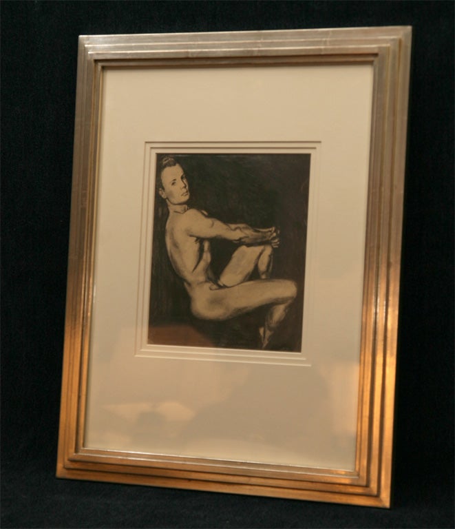 1920's Male Nude Pencil Drawing by W. Lord