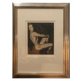 1920's Male Nude Pencil Drawing by W. Lord