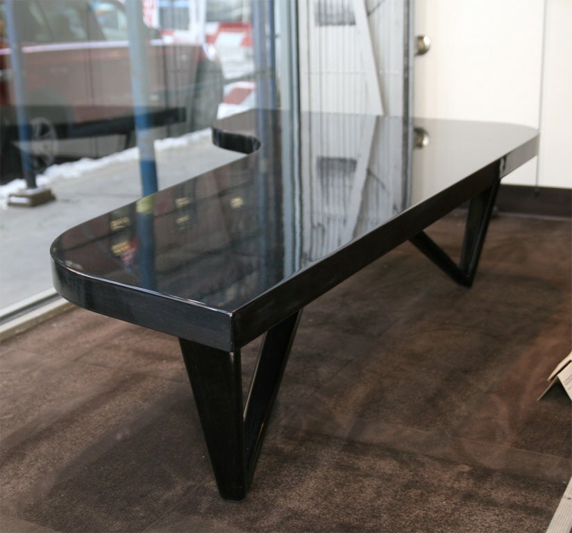 1940's Modernist Cocktail Table in Ebonized Walnut