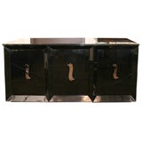 Black Lacquered Modernist Low Cabinet/Sideboard