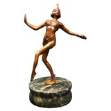 Art Deco Bronze "Flapper" Sculpture by Aurore Onu
