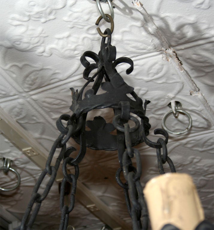 Pair of Wrought Iron Chandeliers For Sale 1