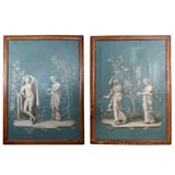 PAIR of Italian Classical Figural Paintings on Canvas, ca 1800