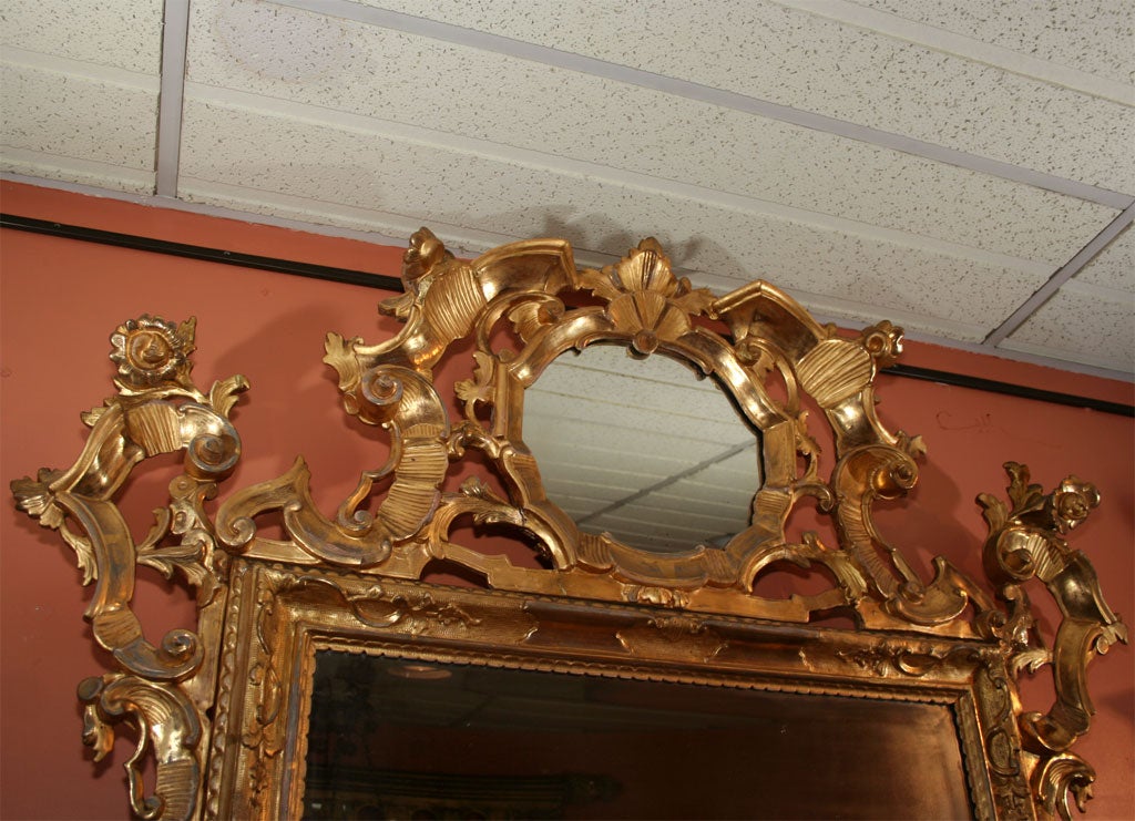 Large Louis XIV Giltwood Mirror, 19th Century 1