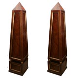Antique Pair of Large Neo Classic Mahogany Obelisks