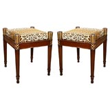 Pair of Directoire Mahogany Stools, 19th century