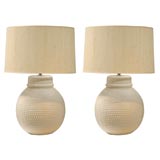 Pair of Hobnail Lamps