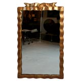 Fanciful Ribbon Carved Wood Gilt Frame Mirror 7