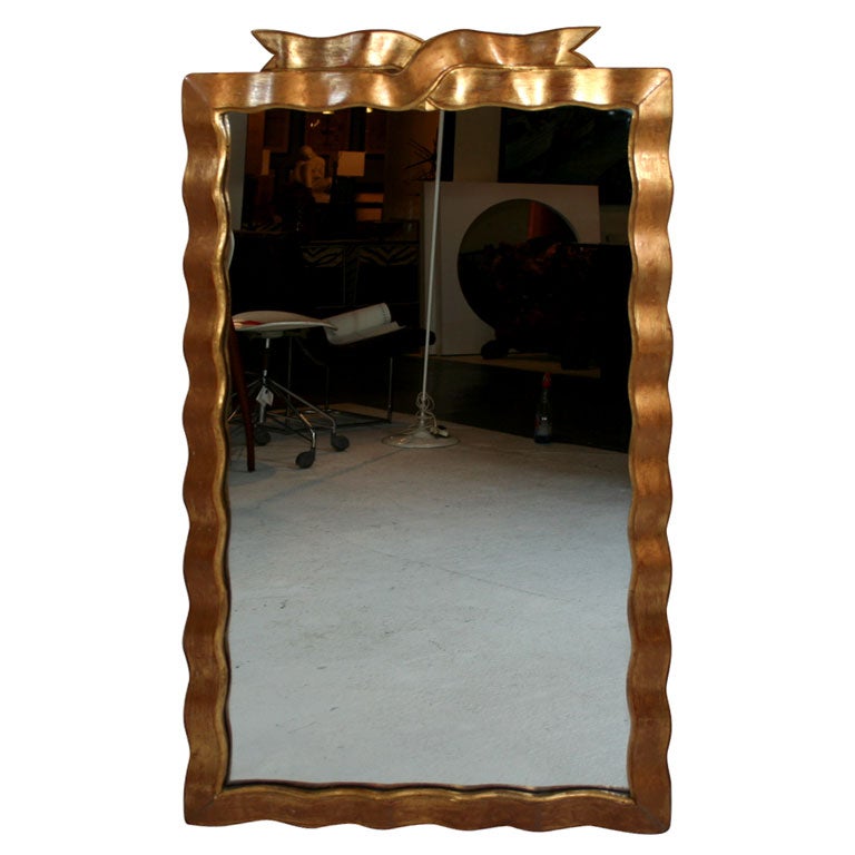 Gilt Carved Wood, Oak Leaf and Acorn Framed Mirror For Sale at 1stDibs