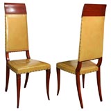 A PAIR OF TALL BACK CHAIRS