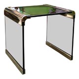 Smoked Glass and Brass  Pace waterfall Side Table