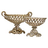 Set of  Vieux Paris Porcelain Baskets w/ gilt highlights