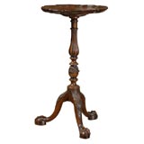 Chippendale Mahogany candle stand with scalloped pie crust top