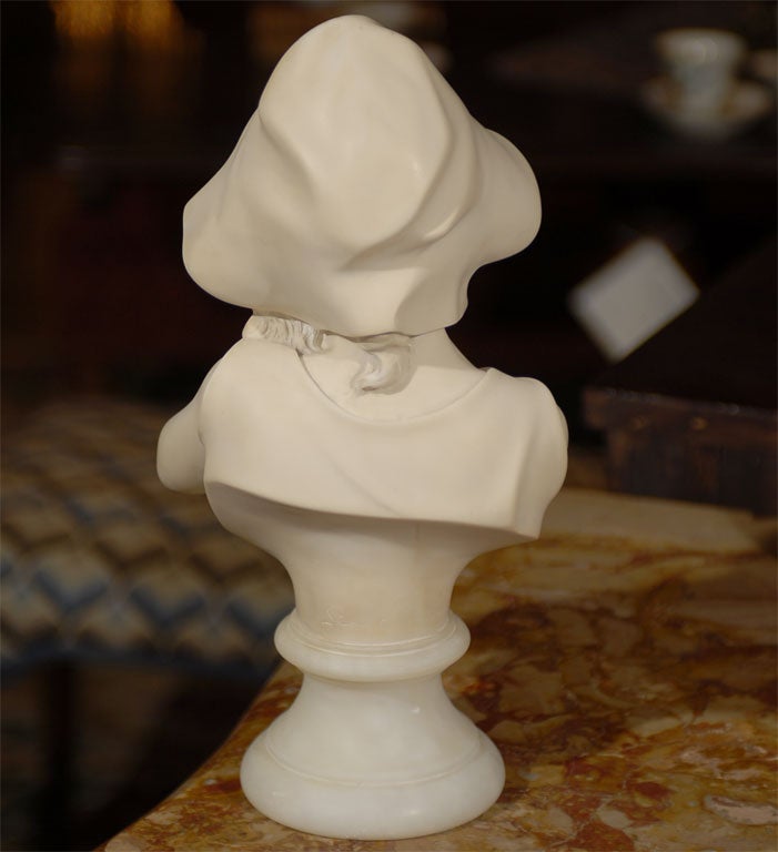 19th Century Alabaster Bust of a young girl 1