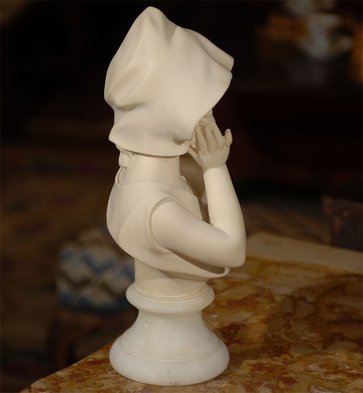 19th Century Alabaster Bust of a young girl 2