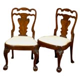Pair of 19th C. Georgian Walnut Side Chairs