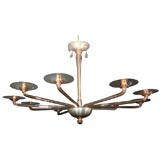 Antique Venetian champagne colored ten-light chandelier