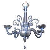 Venetian pale blue six-light chandelier
