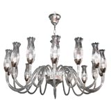 Venetian sixteen-light chandelier with shades