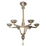 Venetian champagne colored six-light chandelier