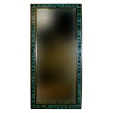 Rosewood and Ceramic Tile Wall Mirror
