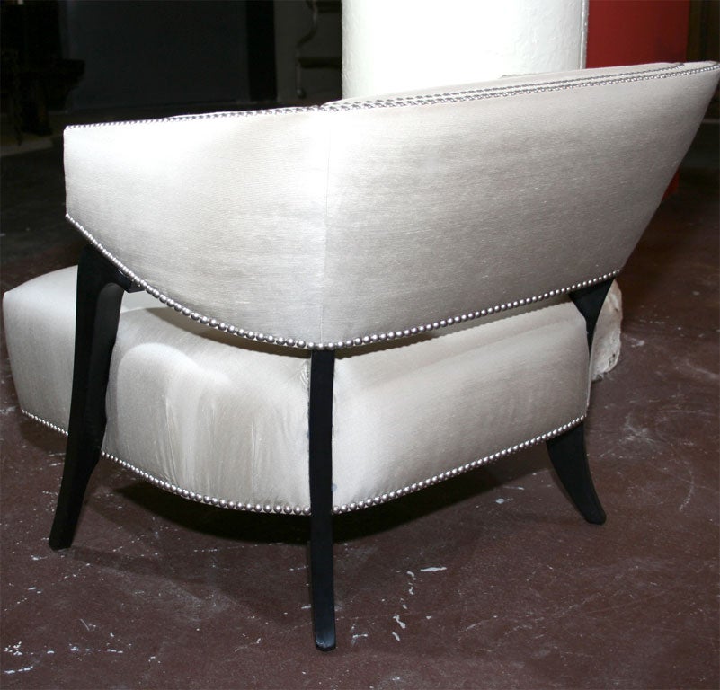 Klismos Lounge Chair with Nickel Nailhead Detail by Billy Haines 1