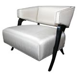 Klismos Lounge Chair with Nickel Nailhead Detail by Billy Haines