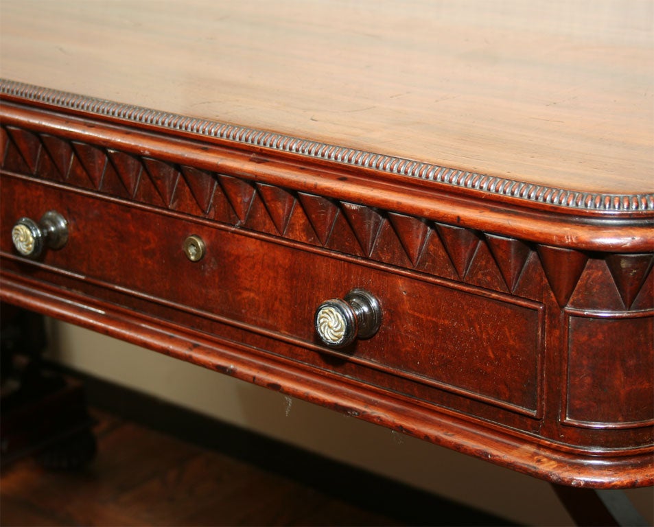 19th Century William IV Mahogany Library Table By Trotter of Edinburgh