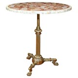 Fine Napoleon III Bronze Gueridon, Agate Inlaid Top, 19th Century Antique Fine Napoleon III Bronze Gueridon, Agate Inlaid Top, 19th Century