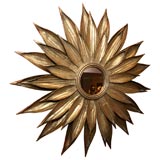 Vintage Gilt Tole Stylized Sunflower Mirror