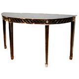 Chic Gun Metal, Brass & Black Glass Console Table