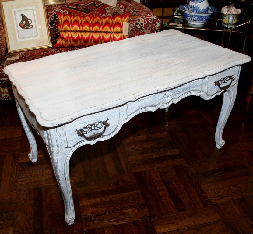 Wood Louis XV Style Painted Writing Table
