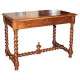 Louis XIII Style Walnut Barley Twist Table