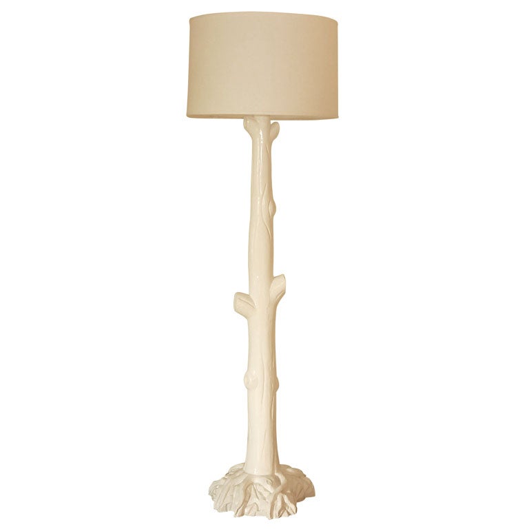 Tall "Tree" Floor Lamp in White Painted Finish For Sale