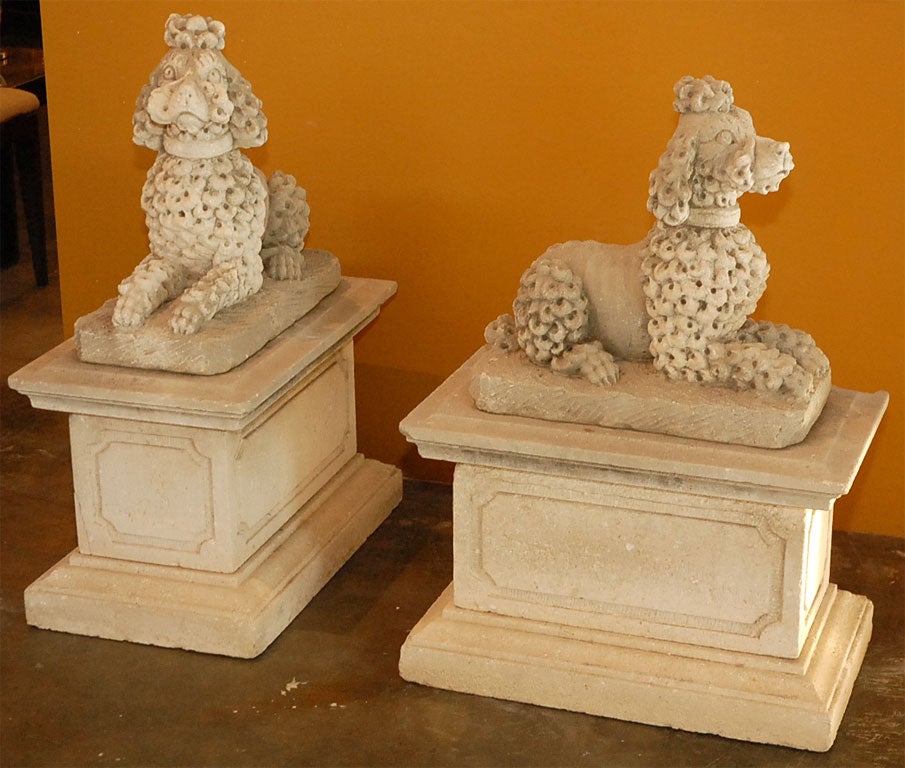 Pair of Limestone Poodles 1