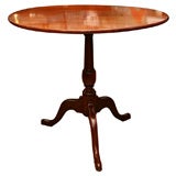 Round Mahogany Tilt-Top Pedestal Table, England, Mid 19th c.