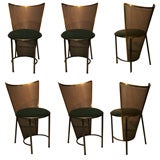 Set of Twelve French  Perforated Deco Chairs