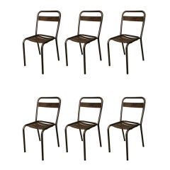 Set Of Six French Metal Bistro Chairs