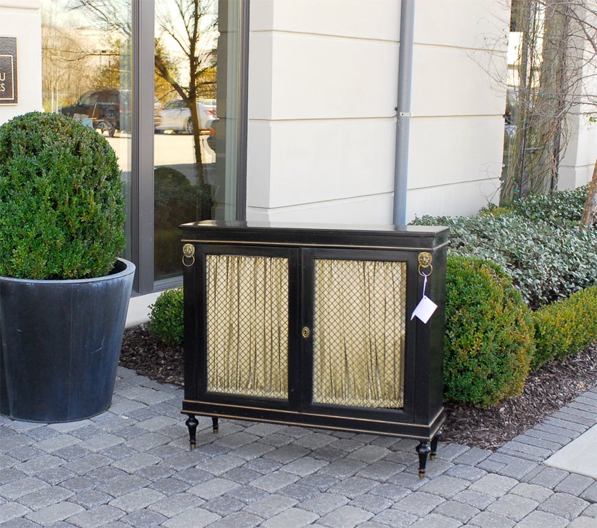 MID CENTURY REGENCY STYLE EBONIZED CHIFFONIER