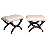 PAIR OF REGENCY STYLE "X" BENCHES