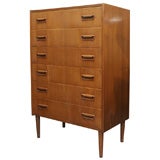 Teak Six Drawer Dresser by Skov