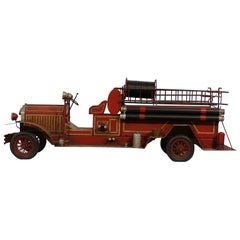 Antique HUGE Red Early Fire Engine