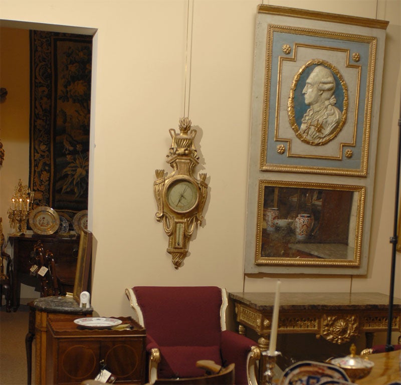 Louis XVI Period Gilt-wood Barometer/Thermometer, France c. 1780