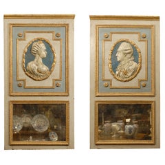 Rare Pair of Empire Period Trumeau Mirrors, France, c. 1815