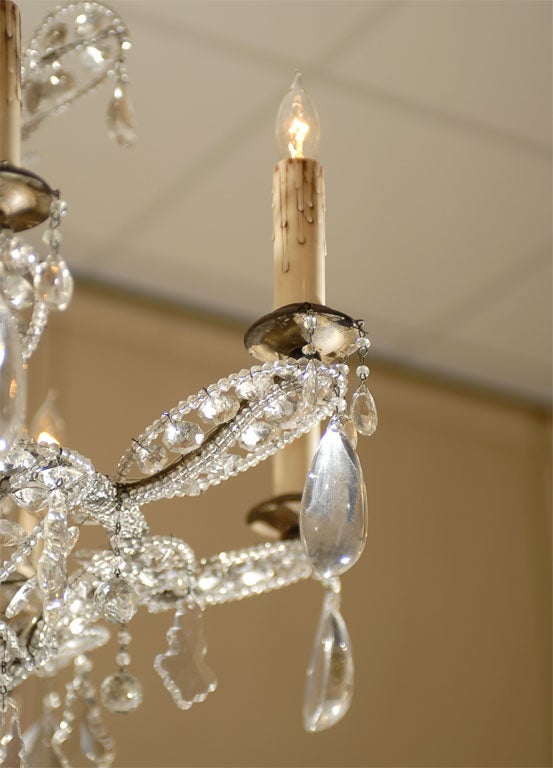 Baltic Neoclassical Style 8-Light Chandelier in Cut-Crystal, circa 1880 In Good Condition In Atlanta, GA