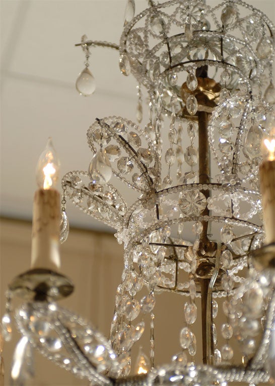 19th Century Baltic Neoclassical Style 8-Light Chandelier in Cut-Crystal, circa 1880