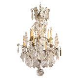 Antique Louis XV Cut-Crystal Chandelier with Masonic Emblems, c. 1880