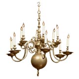 Brass 12-Light Chandelier, Holland, c. 1890