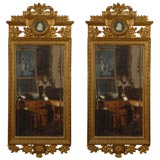 Pair Louis XVI design Gilt-wood Mirrors ca. 1870